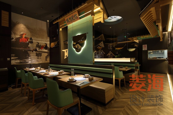 砂鍋魚餐廳大堂設(shè)計