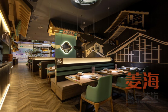 砂鍋魚餐廳大堂設(shè)計