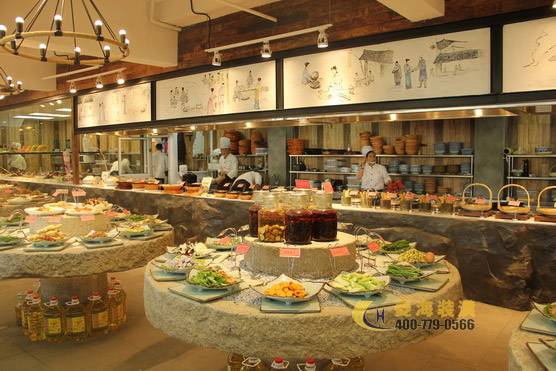 農(nóng)家菜餐廳明檔設計